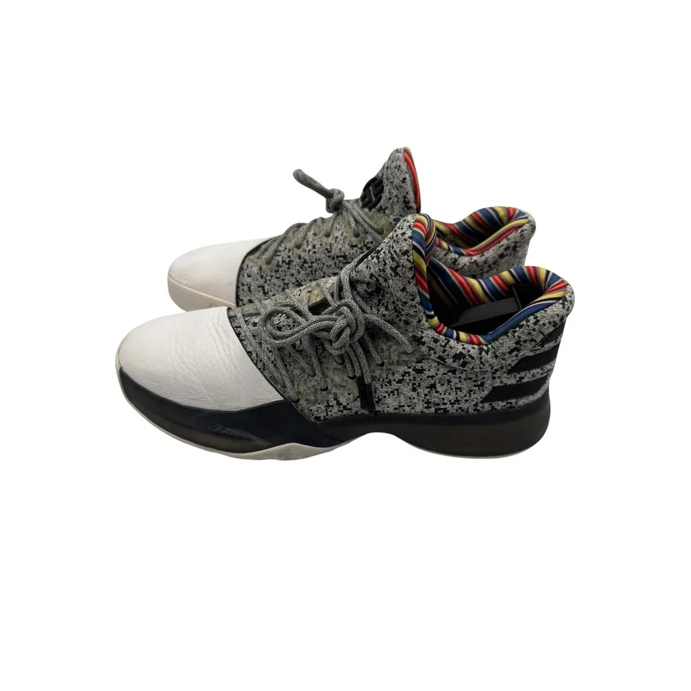 Adidas Harden Vol 1 Disruption White Black Multi BY3473 Mens 7.5 Basketball Shoe